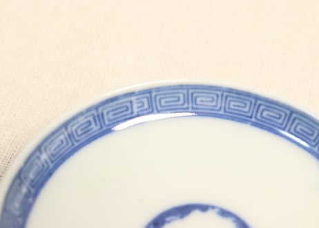 明治後期~大正銅判丸文に人物図飯茶碗