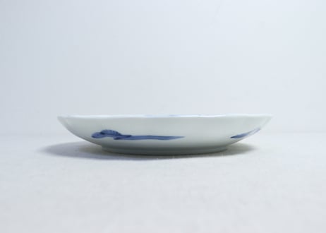 明治後期～大正染付紅葉と流水図7寸皿