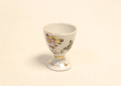 明治後期～大正色絵菊図エッグスタンド