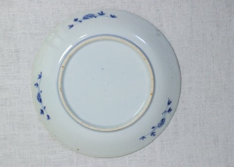 明治後期～大正染付山水図6寸皿