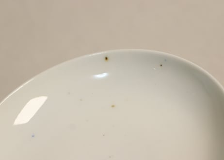 明治後期~大正染付角と唐草図飯茶碗 少フリモノ