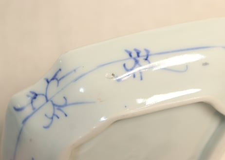 明治前期色絵牡丹図菱型皿