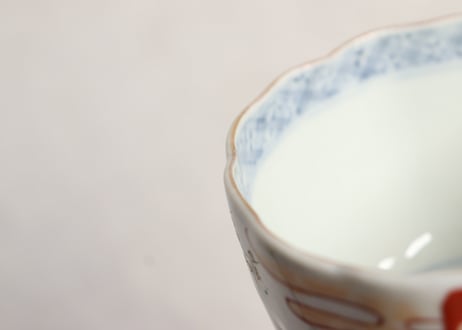 明治前期色絵生花図向付