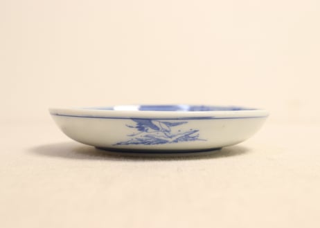 明治後期～大正銅判花図窓絵散らし小皿