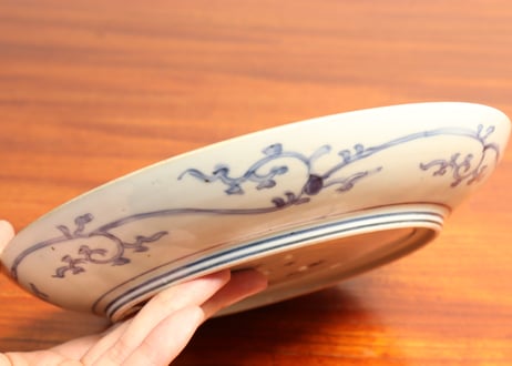 江戸中期色絵宝珠と龍図７寸皿②金彩擦れ