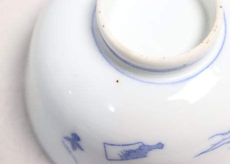 明治後期～大正銅判鼠大根図蓋茶碗③蓋小ニュウ