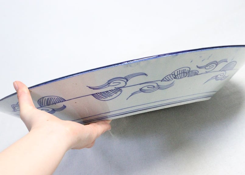 明治前期ベロ藍四方に花図尺3寸皿 | 吉祥寺PukuPuku