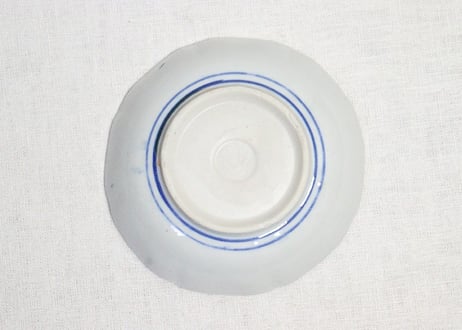 明治後期～大正銅判福寿草図なます皿　ノミホツ