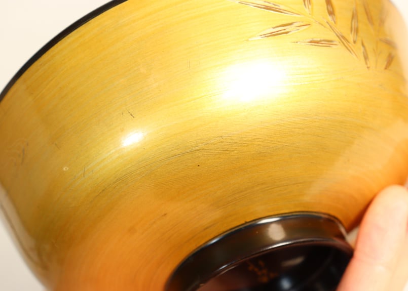 明治～大正内黒金塗蒔絵川辺図吸物椀 | 吉祥寺PukuPuku