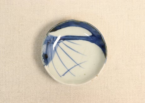 江戸後期染付巾着図豆皿①