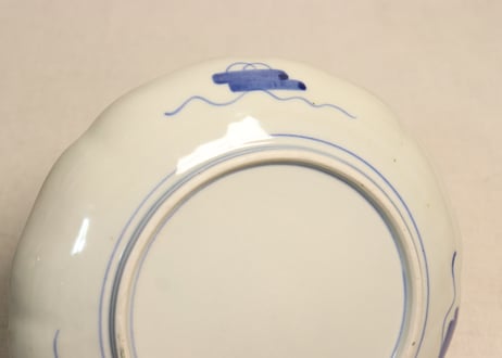明治前期色絵菊と桔梗図7寸皿①　濃いめ