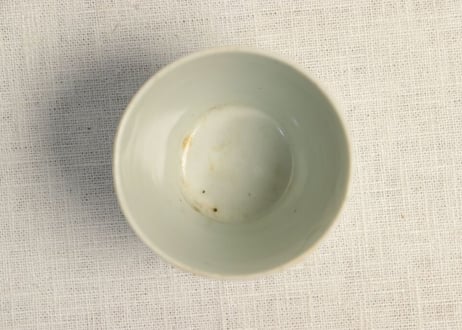 江戸中期染付竹梅図猪口 高台ホツ
