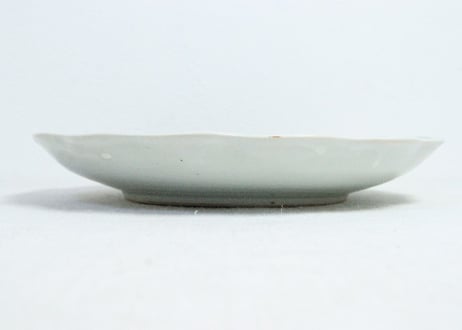 江戸幕末染付金魚図7寸皿③　甘手，かたつき