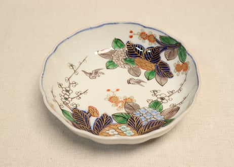 明治前期色絵紫陽花図なます皿