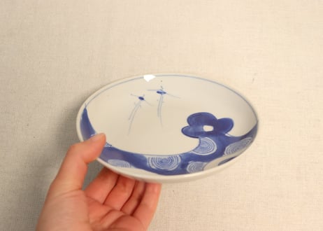 明治後期～大正染付やじろべえ図5寸皿
