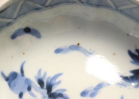 江戸幕末染付牡丹図なます皿① フリモノ
