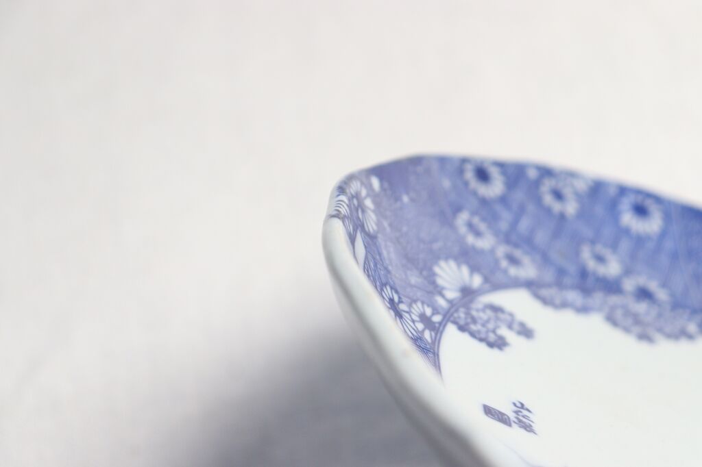 図変わり印判エラー品山仁製サーカス象印判小皿1客