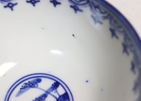 明治前期染付藤図蓋茶碗