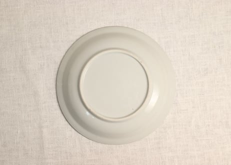 大正~昭和戦前ゴム判染付富士と松図7.5寸皿
