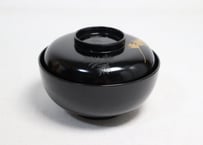 総黒沈金羊歯図吸物椀