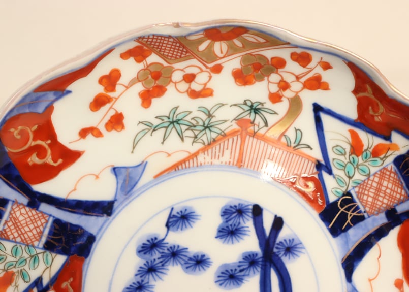 明治前期色絵三方竹梅図7寸皿 色擦れ | 吉祥寺PukuPuku