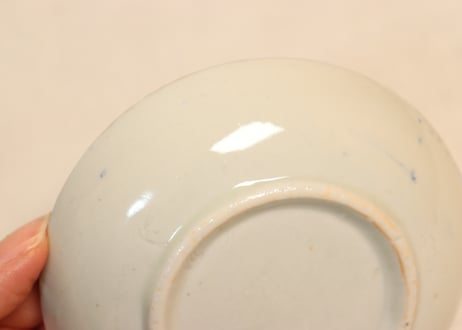 明治後期～大正銅判三方牡丹図小皿