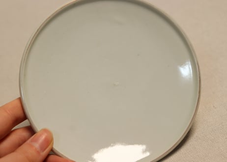 明治前期色絵桃と鶴図通り物蒸茶碗②　少甘手