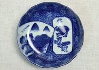 明治前期紙刷菊と山水図なます皿