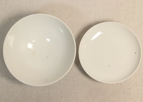 明治後期~大正染付角と唐草図飯茶碗 少フリモノ