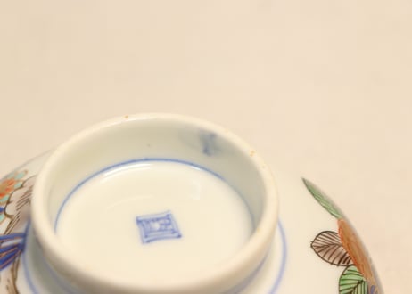 明治前期色絵紫陽花図蒸茶碗