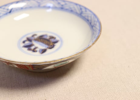 明治前期色絵桃と松竹梅図飯茶碗