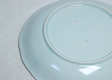江戸幕末染付六方に宝図７寸皿