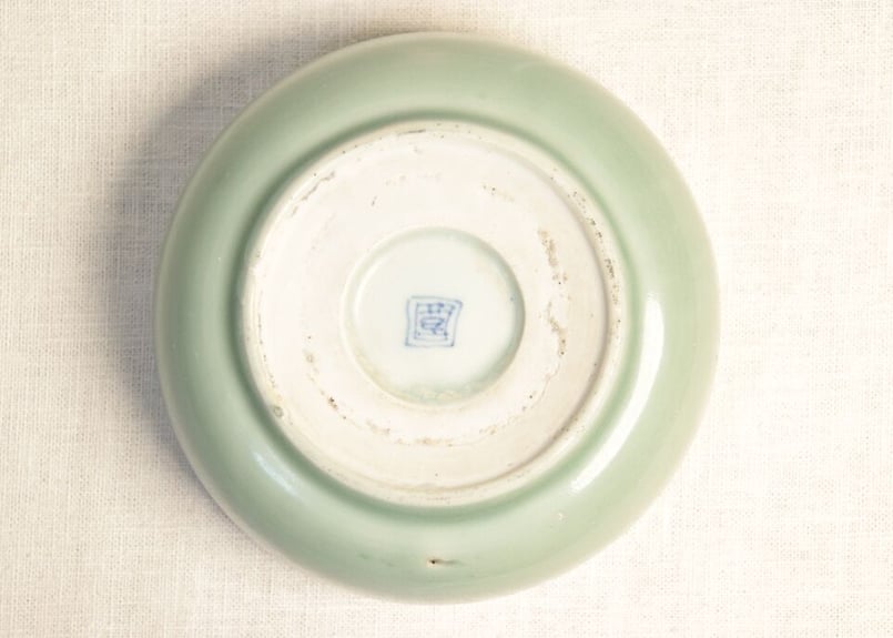 江戸中期青磁染付松と松ぼっくり図春寒鉢 フリモノ | 吉祥寺PukuPuku