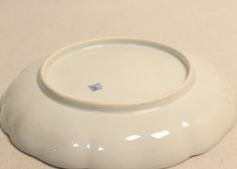 明治前期色絵朝顔図７寸皿 フリモノ,少甘手