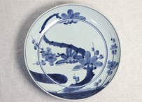 江戸中期染付松梅図尺皿