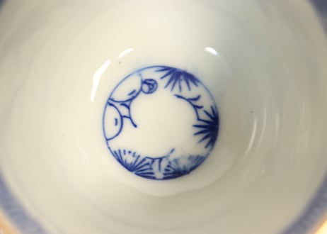 明治後期～大正銅判色絵草花図向付