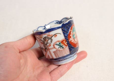 明治前期色絵牡丹と梅図のぞき