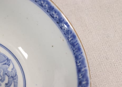 明治前期色絵三方松竹梅と花鳥図通り物飯茶碗