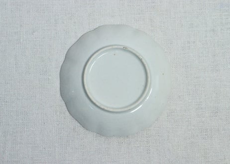 江戸後期染付柳に牡丹図小皿