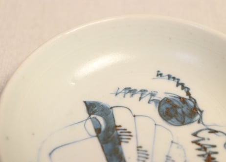 江戸後期染付扇子と蔦図小皿② 少かたつき