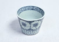 江戸後期染付撫子と丸文図猪口　 ノミホツ