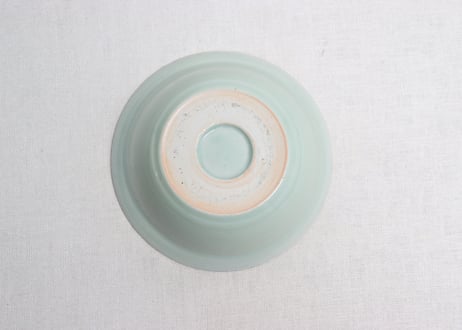 江戸中期青磁染付山水図春寒鉢　フリモノ