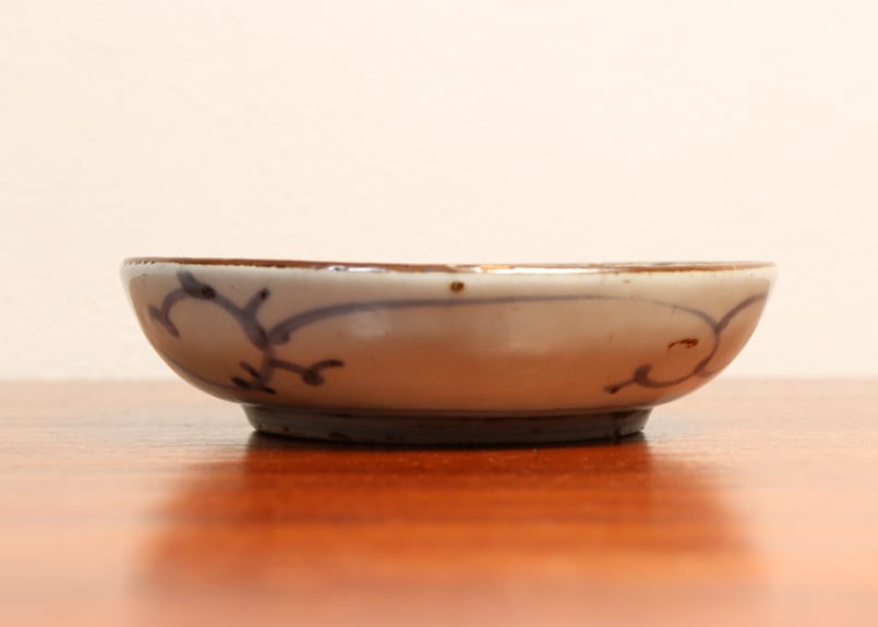 江戸中期染付花と唐草図くらわんかなます皿②ホツ | 吉祥寺PukuPuku