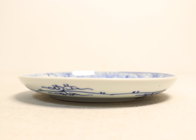 江戸幕末線描き麒麟と牡丹図5寸皿 歪み,かたつき | 吉祥寺PukuPuku