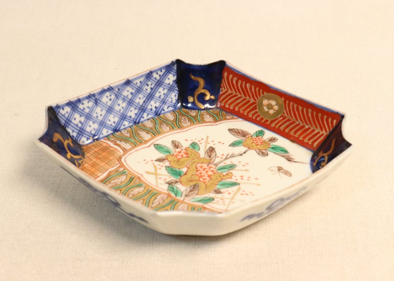 江戸末〜明治　色備前　色絵　蓑亀　煎餅皿　5客セット 江戸末〜明治 色備前 色絵 蓑亀 煎餅皿 5客セット 江戸末〜明治 色備前