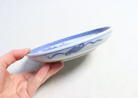 明治後期～大正銅判建物と船図5寸皿