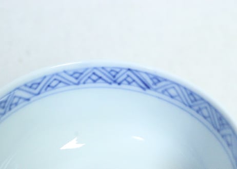 明治後期～大正ゴム判染付賢人図湯呑