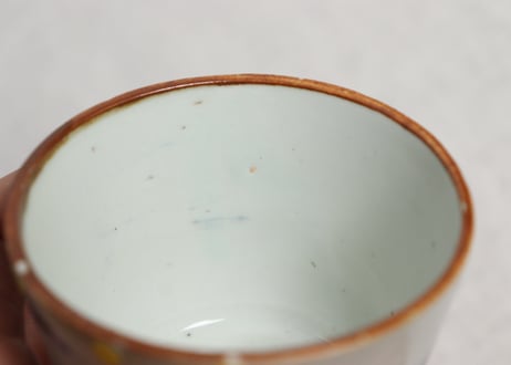 江戸幕末染付若松と山水図猪口 ノミホツ
