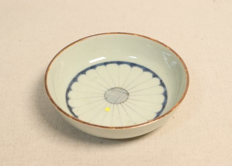 江戸幕末染付菊花図なます皿①少甘手