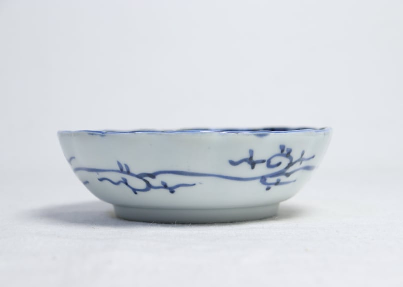 江戸幕末染付麒麟と窓絵図なます皿 膨れ | 吉祥寺PukuPuku 江戸幕末染付麒麟と窓絵図なます皿 膨れ | 吉祥寺PukuPuku
